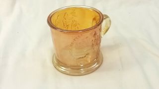 Vintage Little Bo - Peep Lt.  Marigold Carnival Depression Glass Handled Cup