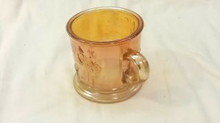 Vintage Little Bo - Peep Lt.  Marigold Carnival Depression Glass Handled Cup 2