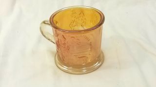 Vintage Little Bo - Peep Lt.  Marigold Carnival Depression Glass Handled Cup 3
