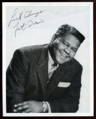 1960s True Vintage Fats Domino Hand Signed Photo Bin /