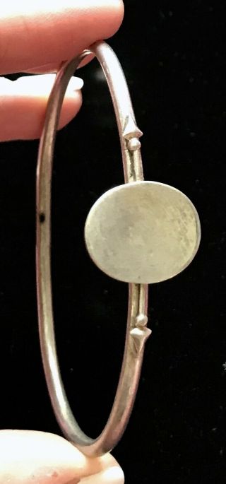 Vintage Sterling Silver Bangle Bracelet Marked 8 " 6.  7g M007
