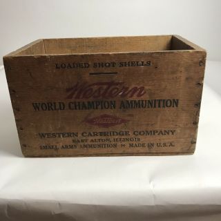 Vintage Western X Wooden Ammo Box (774) Shotgun Shells