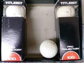 6 Vintage Titleist Pro Trajectory 100 Golf Balls - 2 Sleeves & Boxes