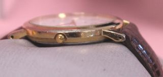 Gents Vintage CITIZEN Quartz Black Leather Strap Wristwatch Spares/Repairs - M21 4