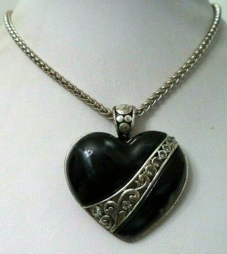 Stunning Vintage Estate Rhinestone Heart Love 21 1/8 " Necklace 5403d