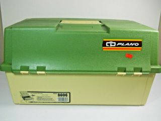 Vintage Plano 8606 Tackle Box 2 Sided 6 Tray Locking With Lures & More