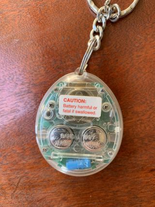 Vintage 1997 Tamagotchi Clear Virtual Pet Game Keychain 2