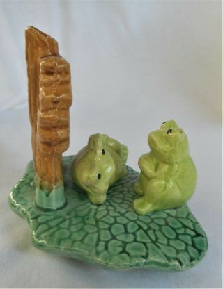Welcome to Our Pad Frog Sign Vintage Ceramic Aquarium Figurine Figure Decoration 2