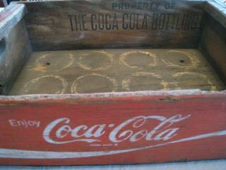 Vintage Red White Coca - Cola Wood Box Crate 1974 Woodstock Mfg.  Charleston Sc