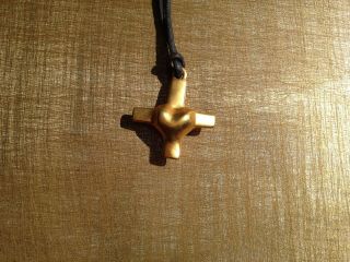 Vintage Robert Lee Morris Rlm Gold Plated Cross Heart Pendant Necklace