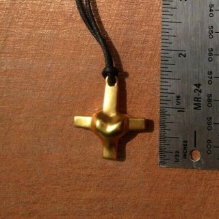 Vintage ROBERT LEE MORRIS RLM Gold Plated Cross Heart Pendant Necklace 2