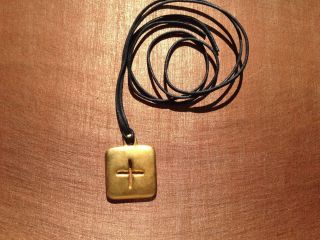 Vintage Robert Lee Morris Rlm Gold Plated Cross Cut Out Pendant Necklace