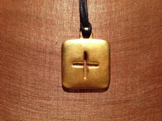 Vintage ROBERT LEE MORRIS RLM Gold Plated Cross Cut Out Pendant Necklace 2