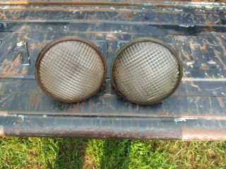 Oliver Tractor Vintage Headlights Rat Rod Has Embossed Guide Tractor Lens,
