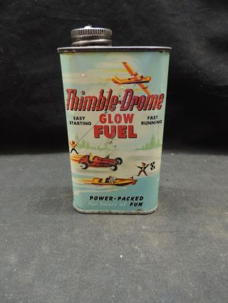 Vintage Cox Thimble Drome Glow Fuel Half Pint Tin Can Empty
