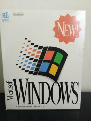 Microsoft Windows Os Version 3.  1 Open Box Vintage
