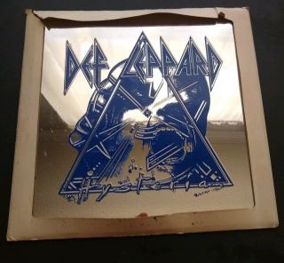Vintage Carnival - Fair Glass Mirror Prize 12 By 12 Def Leppard Mid 1980s