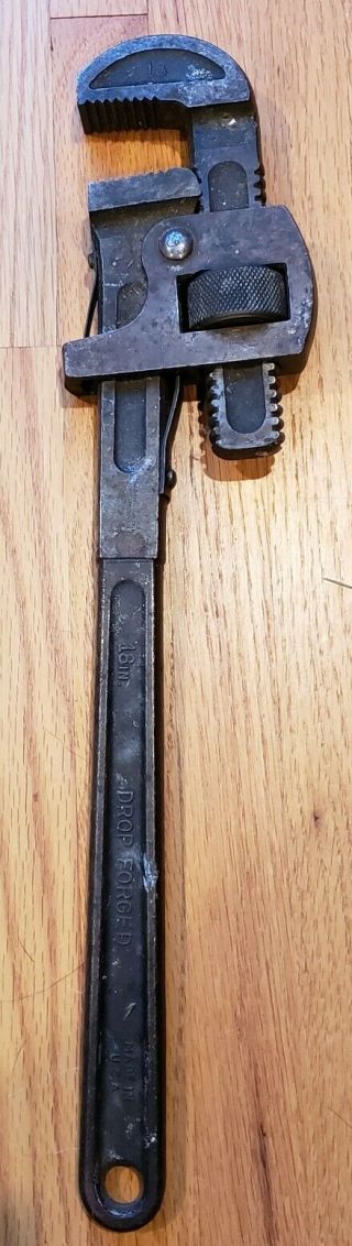 Vintage J.  P.  Danielson Co.  18 " Heavy Duty Pipe Wrench Made In Usa
