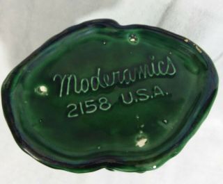 Vintage Moderamics Ceramic Art Pottery Vase Planter USA Floral Green Blue 2158 4