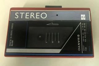 Vintage Sanyo Stereo Cassette Amfm Radio Walkman Mgr59 Red B - 2