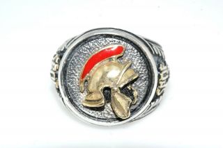 Vintage Sterling Silver High School Ring Spor Roman Helmet Sz 9