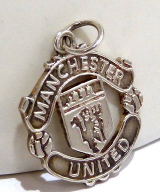 Vintage 925 Solid Silver Manchester United Fob Pendant Hallmarked Scrap Wear,