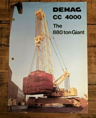 Vintage Mannesmann Demag Model Cc4000 " The Giant " Crane Machinery Spec Sheet