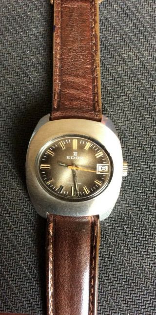 Vintage EDOX,  men ' s watch,  Old Swiss made,  Mechanical Beauty. 6