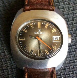 Vintage EDOX,  men ' s watch,  Old Swiss made,  Mechanical Beauty. 8