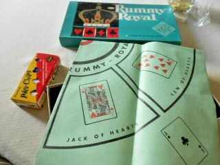 Vintage Whitman Rummy Royal Poker Game Plastic Sheet Plus Poker Chips Astor