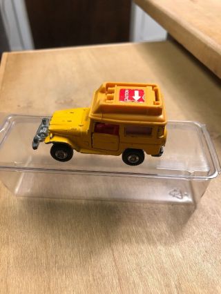 Tomica 2 Toyota Land Cruiser Yellow W/roof Sign Diecast 1/64 Vintage