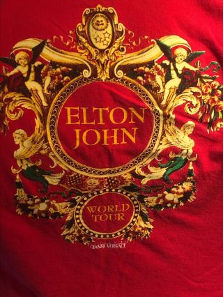 Vintage Concert Tee Versace Design Elton John Size Xlarge Versace