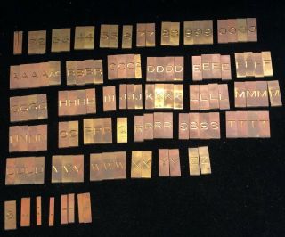 Small Vintage Metal Printing Plates With Alphabet And Number (sh21)