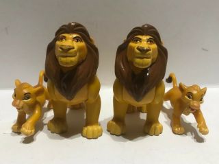 Vintage Disney Lion King Pvc Figures 2 Young Simba & 2 Burger King Toy Mufasa