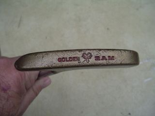 Vintage Golden Ram 2 - Way 36 " Brass Putter Golf Club W Ram Horn