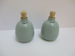 Vintage Heath Ceramics Light Blue Shakers With Replacement Corks