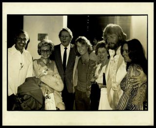1977 Andy Gibb,  Danny Kaye & Barry Gibb Vintage Photo The Bee Gees Gp