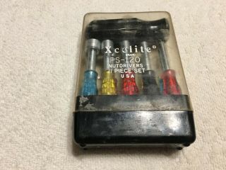 Vintage Xcelite Ps - 120 Nutdrivers 11 Piece Set W/ Ta2 Torque Amp = Made In Usa =