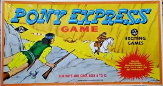 Vintage Tee Pee Toys Pony Express Western Board Game Scarce