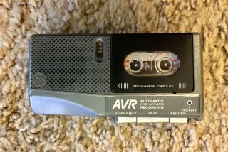 Vintage Ge 3 - 5378a Avr Mini Cassette Auto Voice Recorder With Case