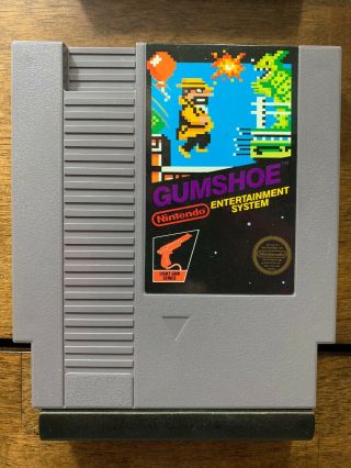 Gumshoe (1986) Nintendo Nes Cleaned 5 Screw Uncommon Black Label Vintage