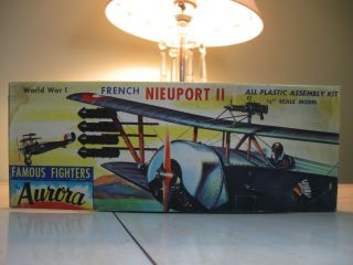 1956 Vintage Aurora Famous Fighters 1/48 French Nieuport Ii 101 - 69