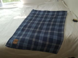 Ralph Lauren TWIN Size Bed Blanket Cotton Blue Tartan Plaid Vintage Made in USA 5