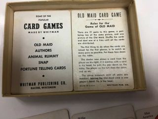 VINTAGE 1950’s OLD MAID CARD GAME SET WHITMAN PUBL CO 2996 HONEY PIE SEEDY SAM 4