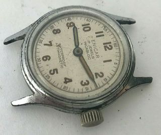 Vintage Enicar Swiss Hand Winding Mens Watch With Large Crown