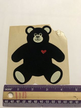 Vintage Jumbo Personal Expression Black Velvet Bear Sticker 5