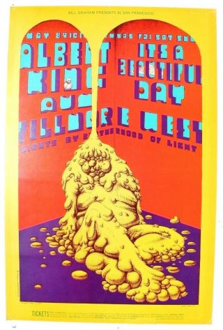 Vtg Fillmore Bill Graham Concert Poster 1st 1969 Albert King Aum 172 (8 Of 60)