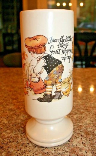 Vintage Mccoy Pottery 9 " White Floraline Vase 412 - From The Littlest Things.