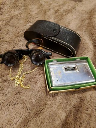 Vintage Sportiere Opera Glasses Coated Lens 2.  8x With Case And Arrow Opera