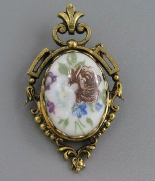 HIGH END Vintage Jewelry Victorian Style Flower Cameo BROOCH PIN Rhinestone LotC 3